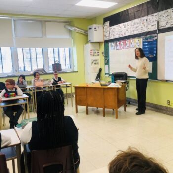 Visite de Catherine Austen à l'école Sainte-Anne